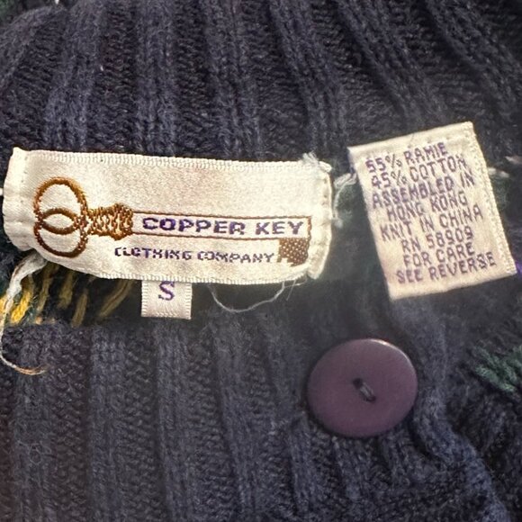 Vintage Fair Isle Copper Key Clothing Company Button Up Cardigan Unisex Small - Picture 9 of 9